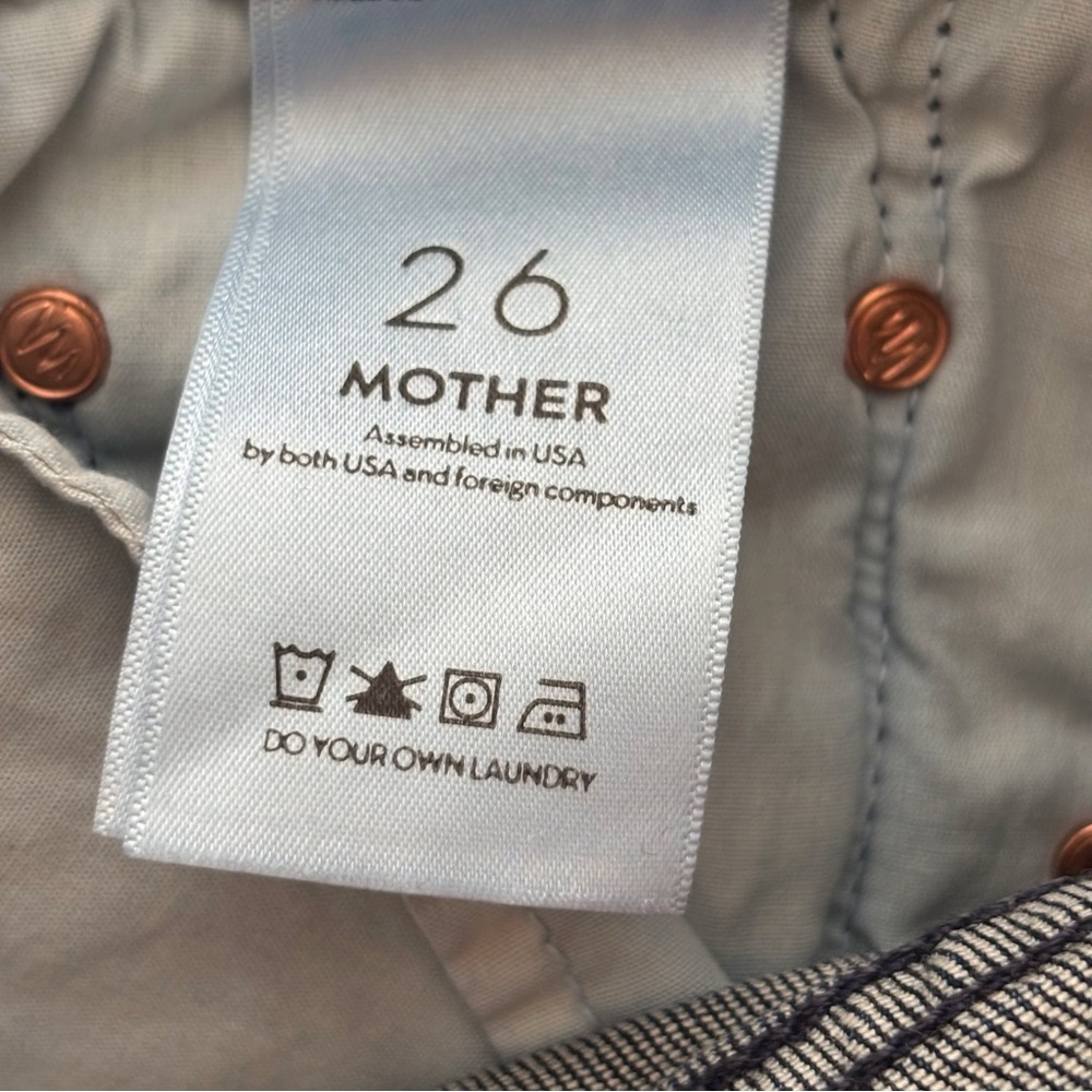 MOTHER High Waisted Looker Jeans Sz 26 Here Kitty Kitty Glitter Racer - Picture 9 of 12